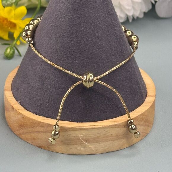 Gold Crystal Bolo Bracelet with Adjustable Chain NWOT - Picture 5 of 6